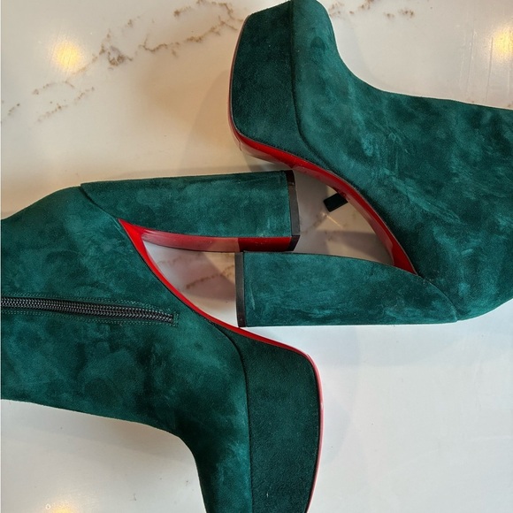 Christian Louboutin Movida jade green crushed velvet booties size 36 - Picture 5 of 7